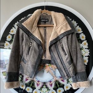 Members Only shearling lined jacket - brand new